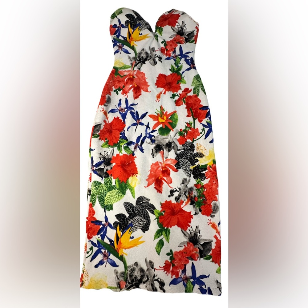 Hot Miami Styles Strapless Floral Dress
